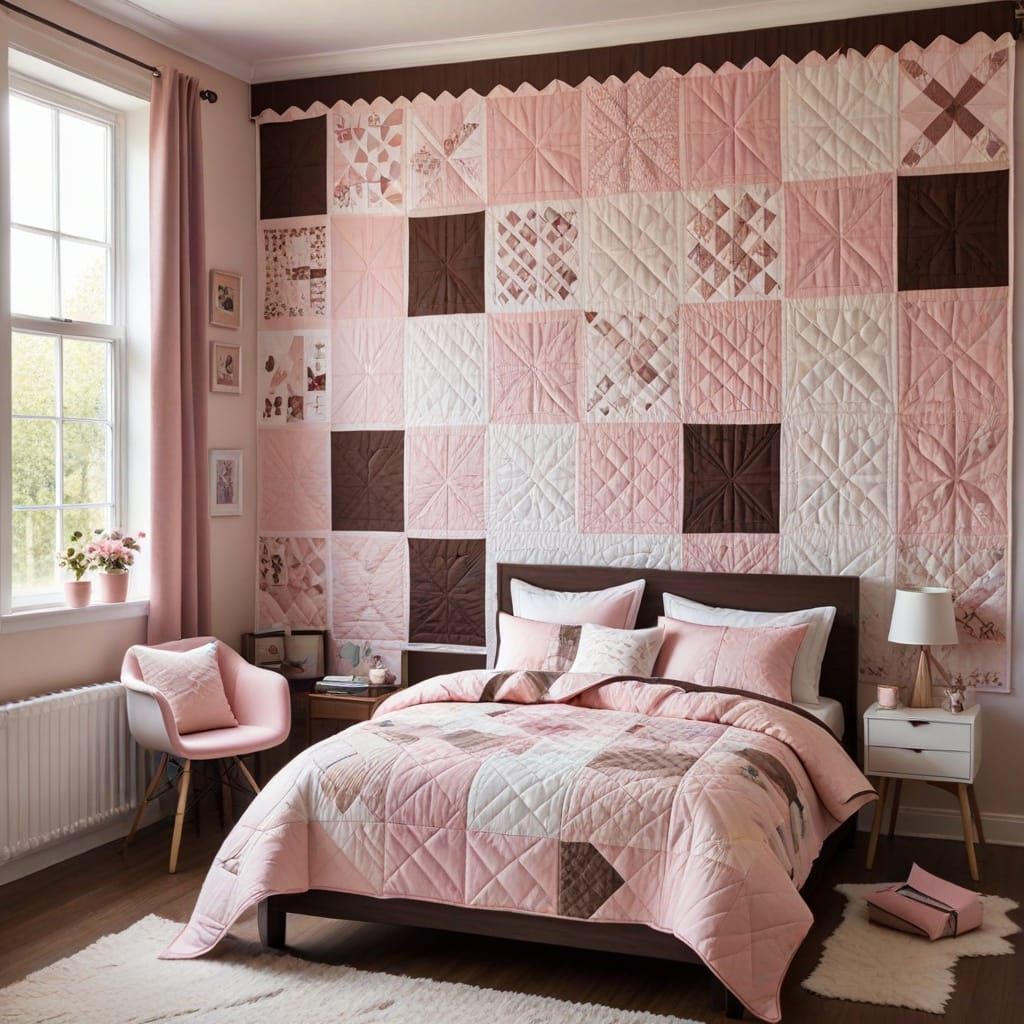 Cozy Quilted Classroom Scene in Pastel Hues