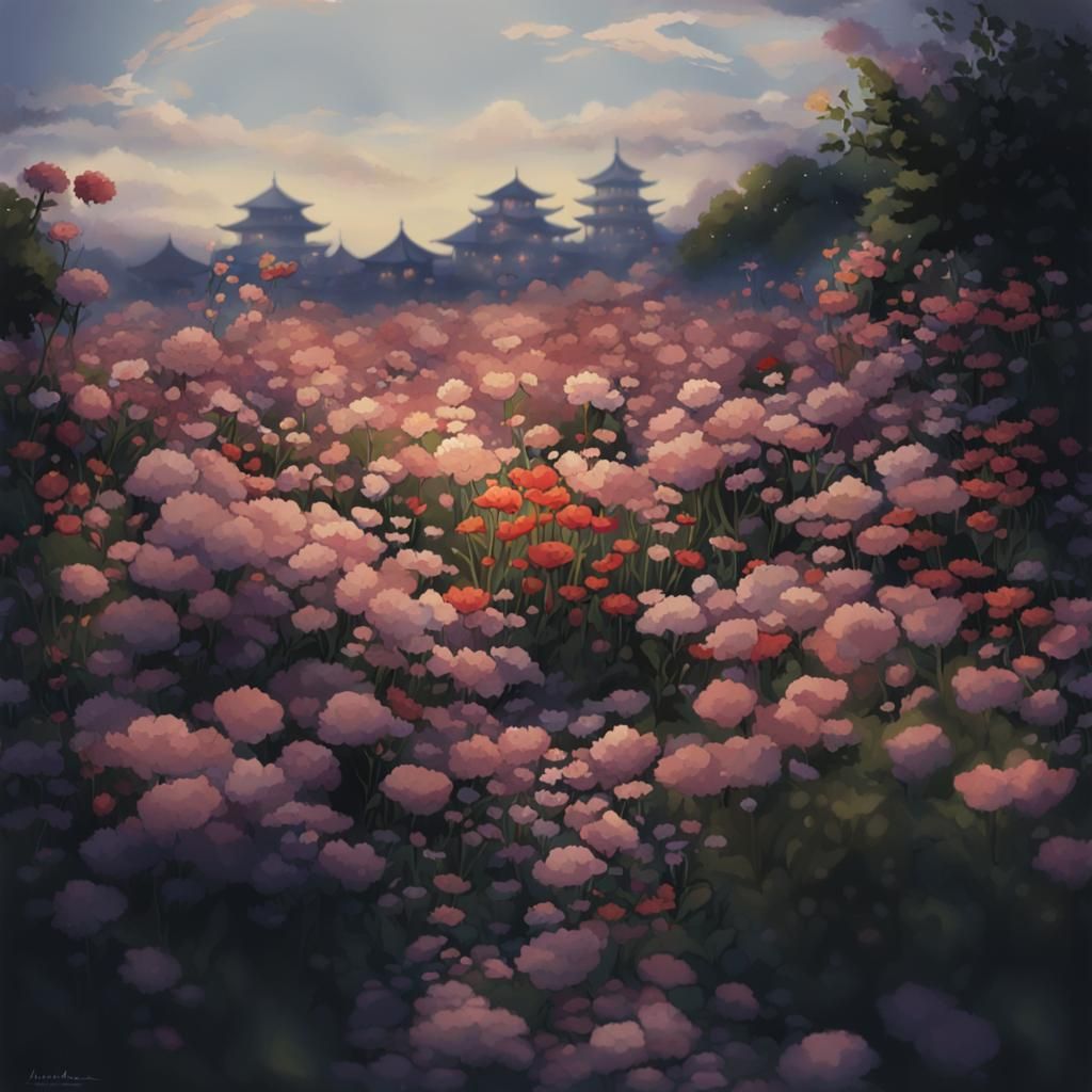 Flowers in Bloom: Japanese Manga Anime Art