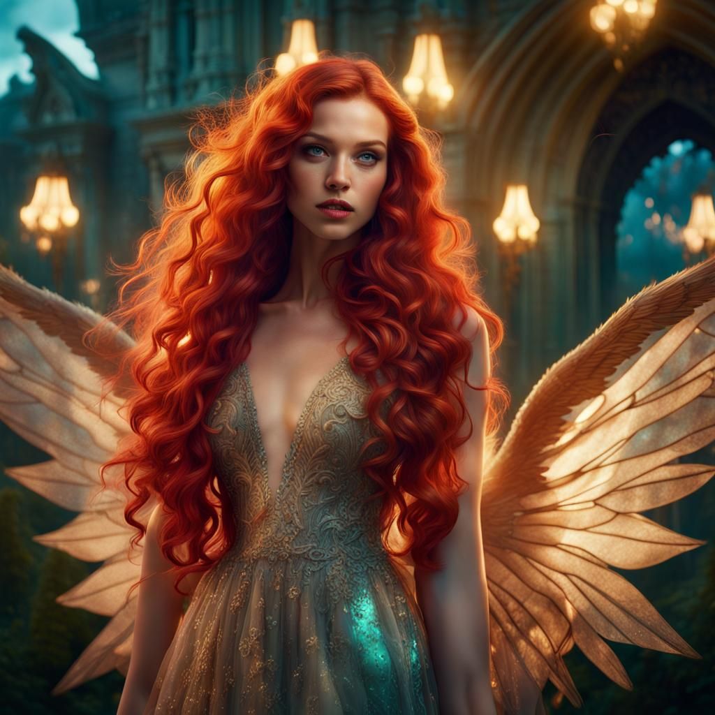 Woman with Wings in LaChapelle Style