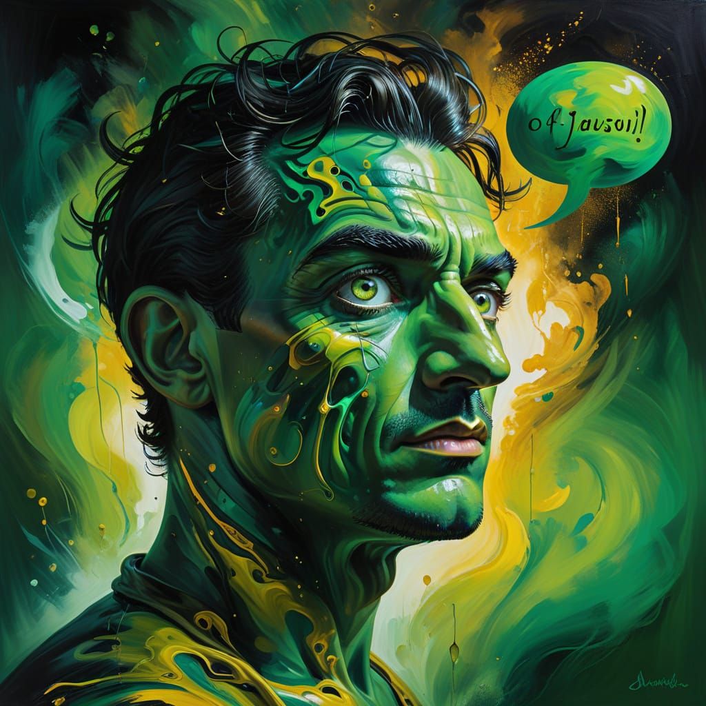 Surrealist Portrait of a Man in Jealousy