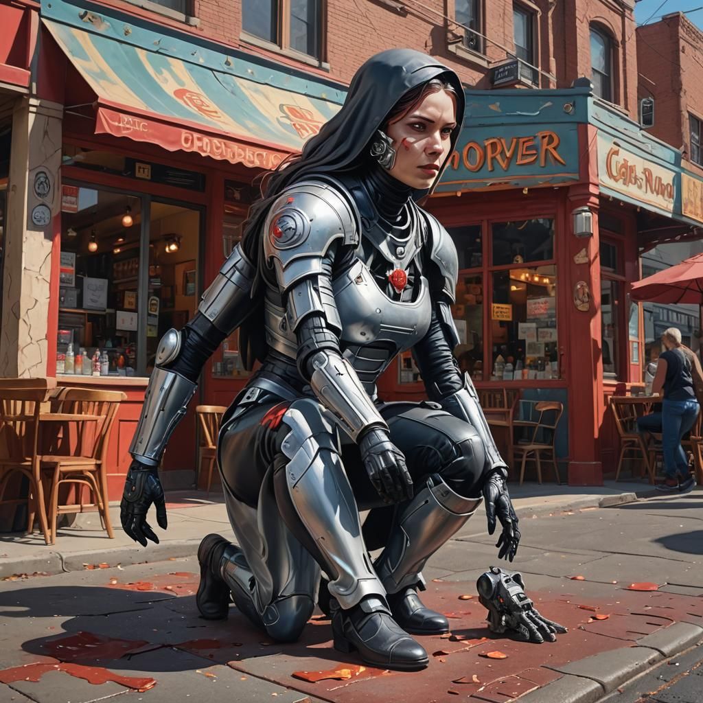 Rubberwoman and Crusader Ghost: Hyperrealistic Concept Art