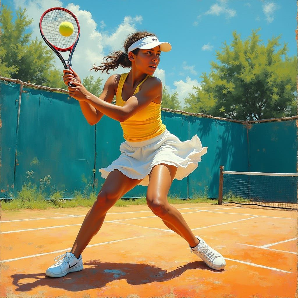Tennis Star in Motion: A Modern Art Fusion