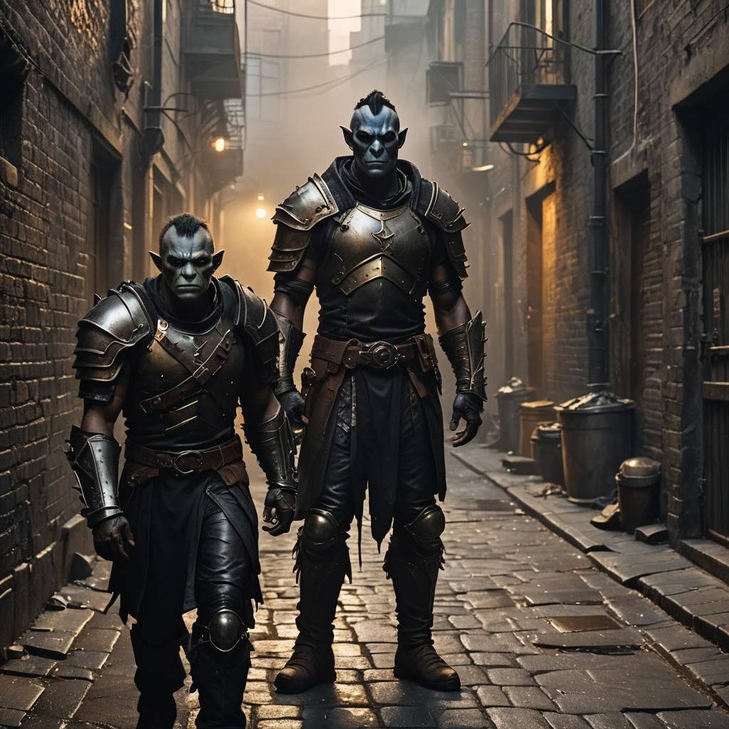 Orc-Drow Hybrid Portrait in Hyperrealistic Style