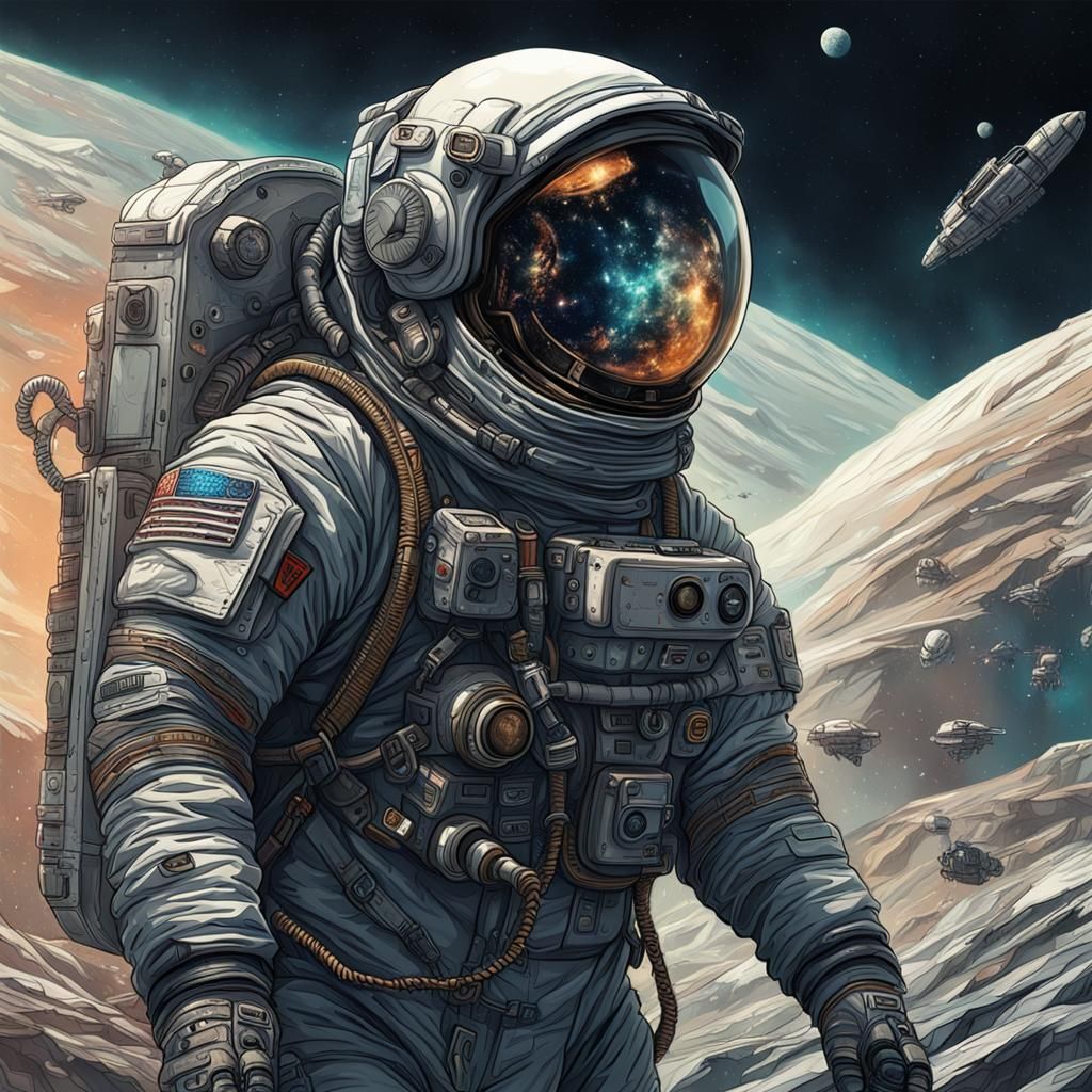 Astronaut in Dystopian Digital Art