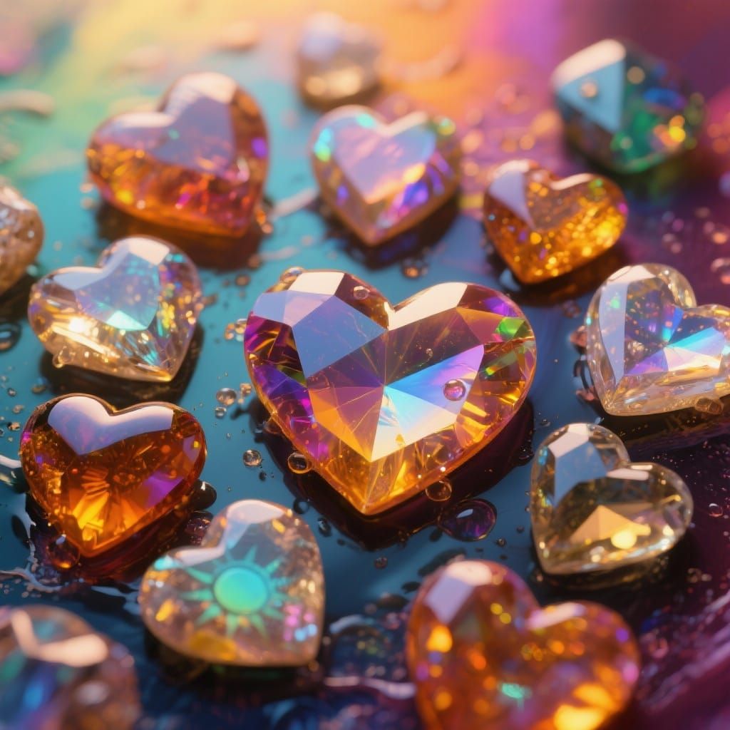 Macro Photo of Assorted Heart-Shaped Sunstones