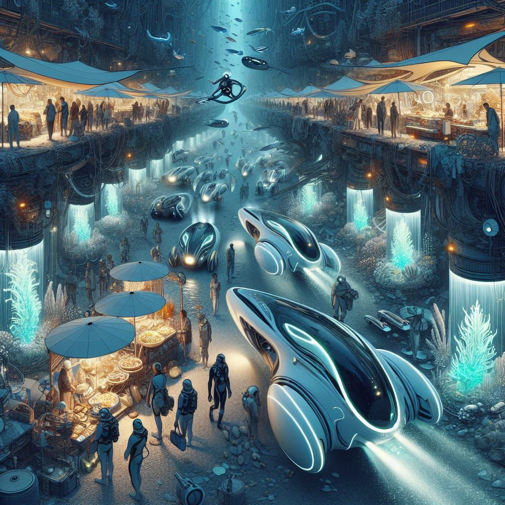 Futuristic Undersea City: A Deep-Sea Habitat
