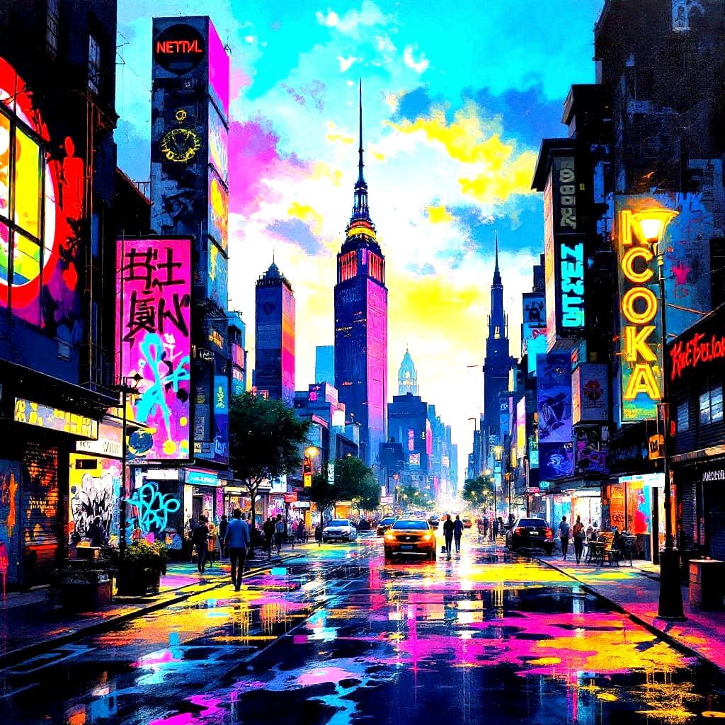 Colorful Graffiti Street Art in Splash Style