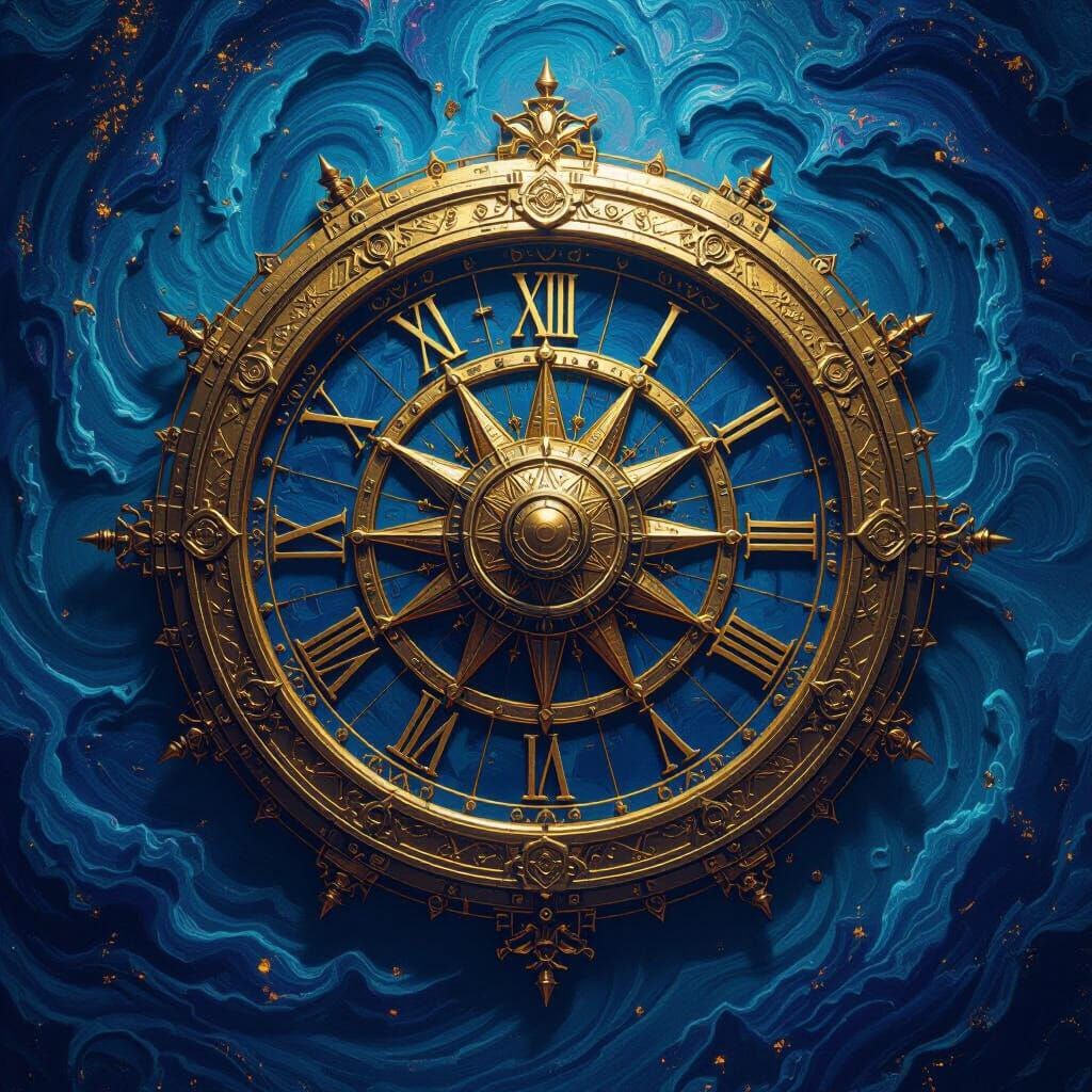 Majestic Wheel of Fortune Tarot Card in Matte Painting Style