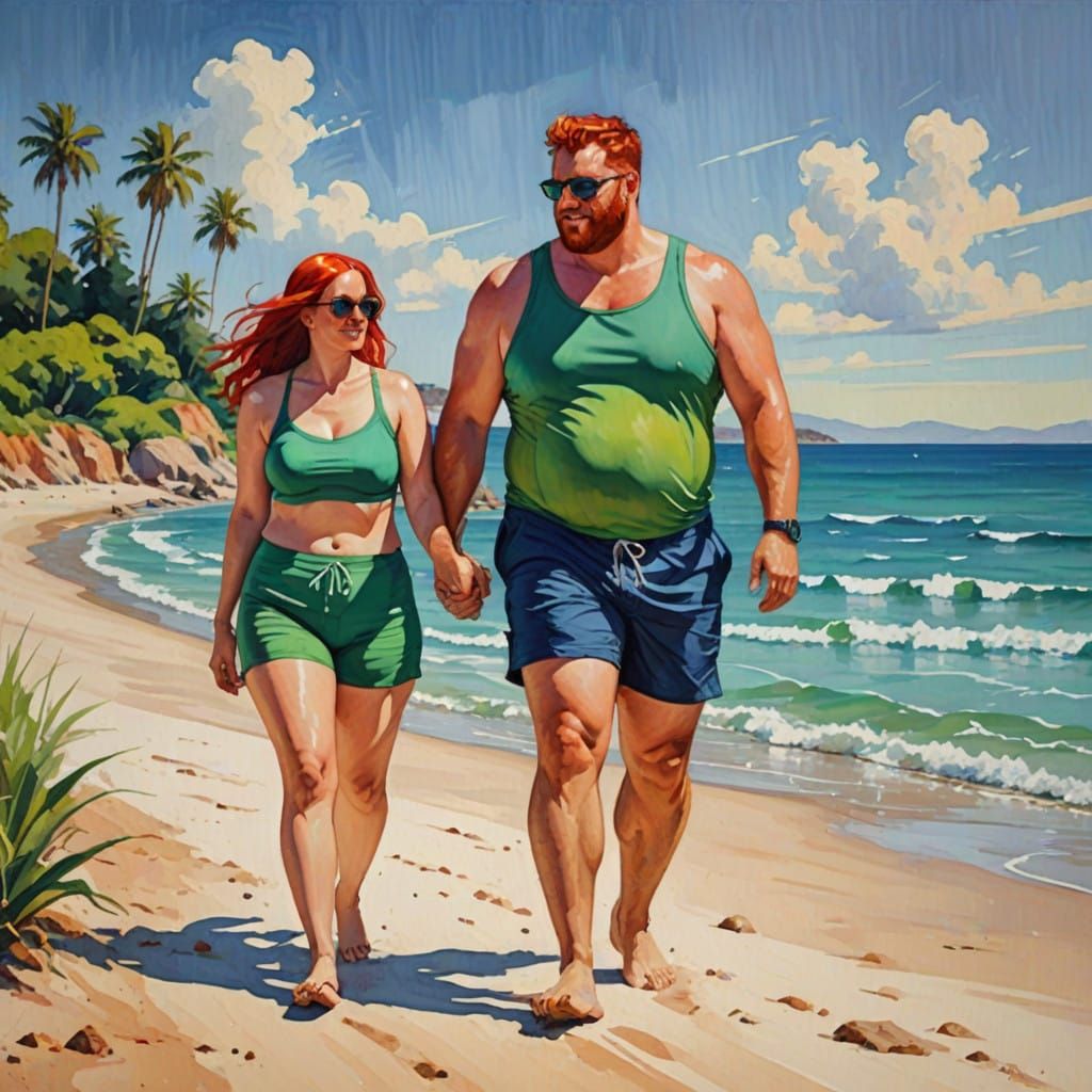 Serene Summer Beach Scene in Vibrant Colors