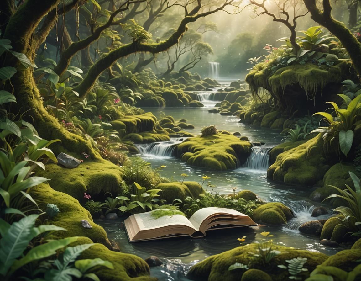 River Flows into Ocean Book: Whimsical Fantasy Art