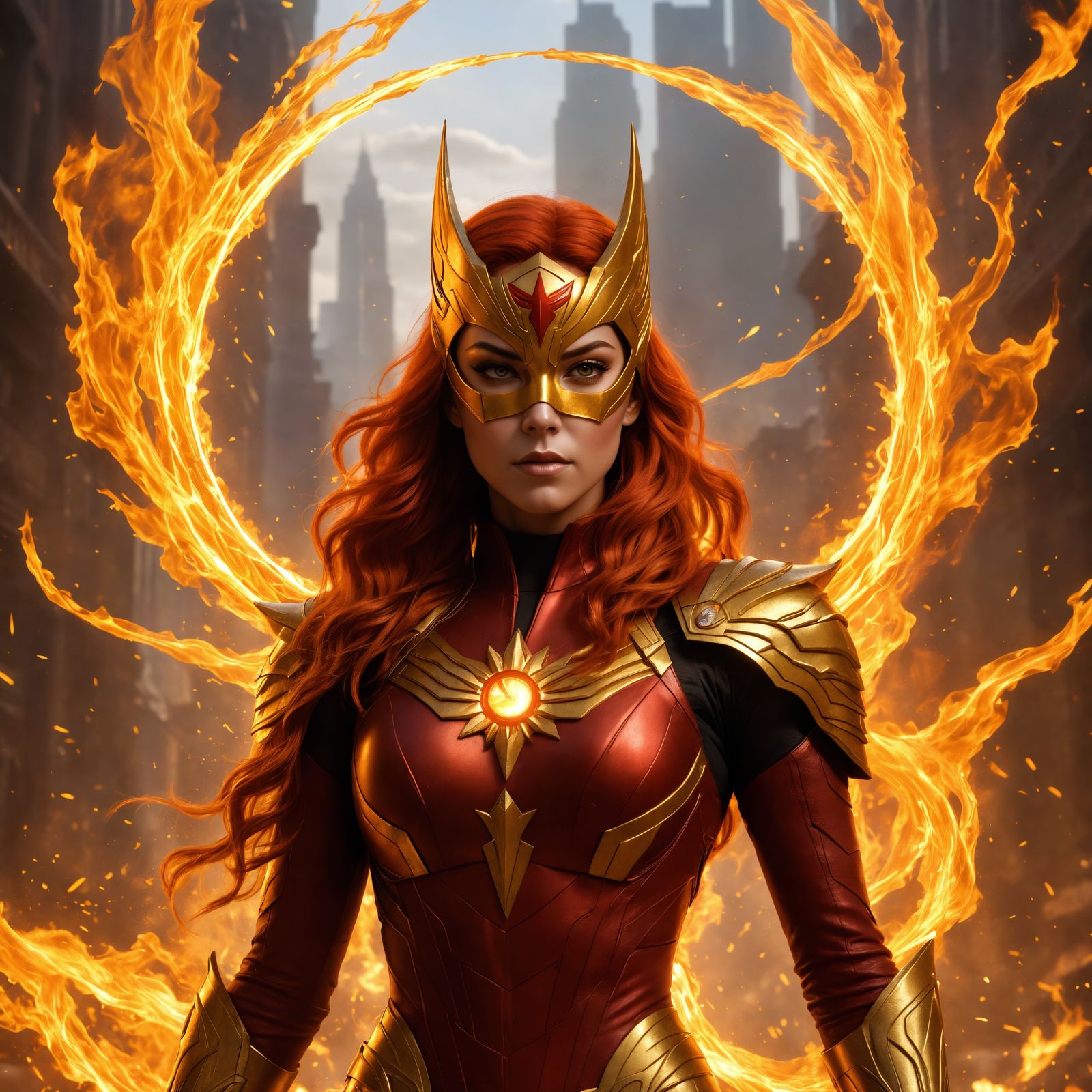 Firestar: Marvel Superheroine in Martial Arts Pose