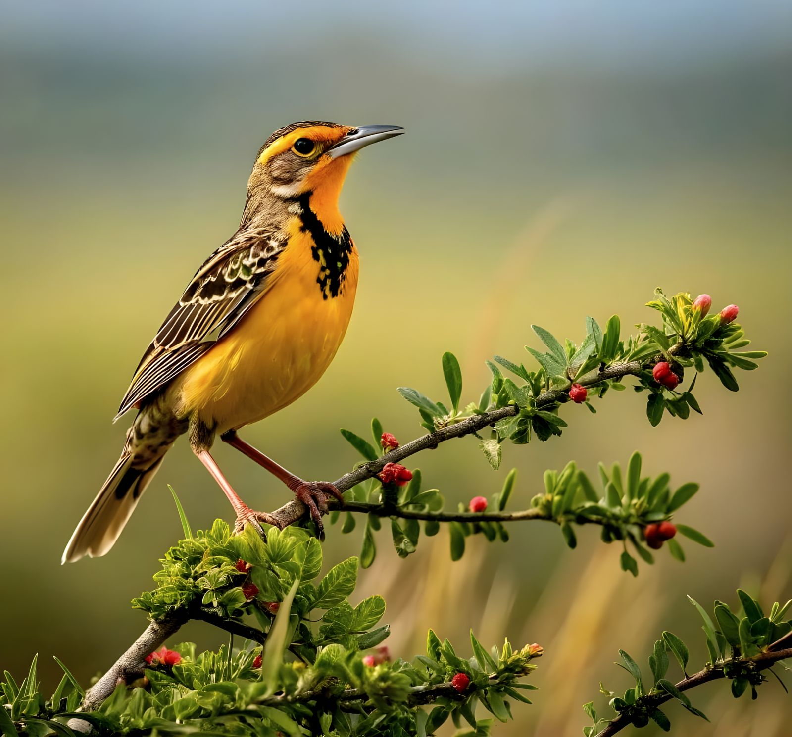 Pangani Longclaw, found in Tanzania, Kenya and Somali