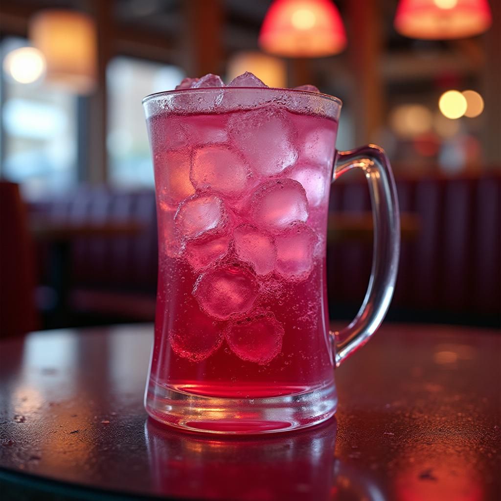 Hyperdetailed Pink Soda Bubbly Drink Still Life