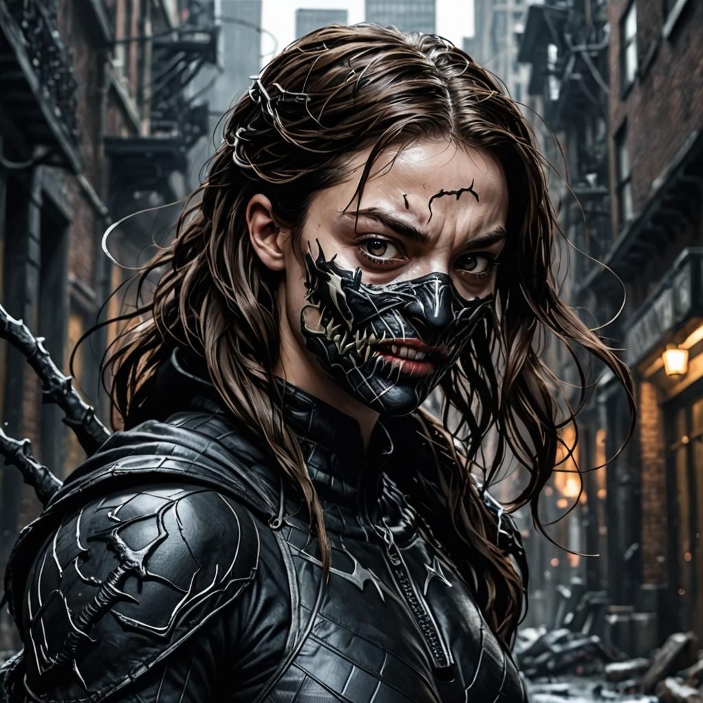 Arya Stark as Venom in Battle Armor
