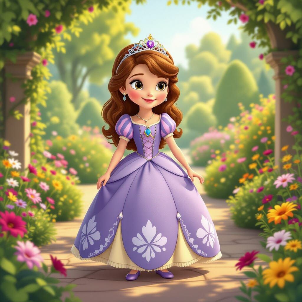 Sofia the First Princess in Enchanting Royal Garden