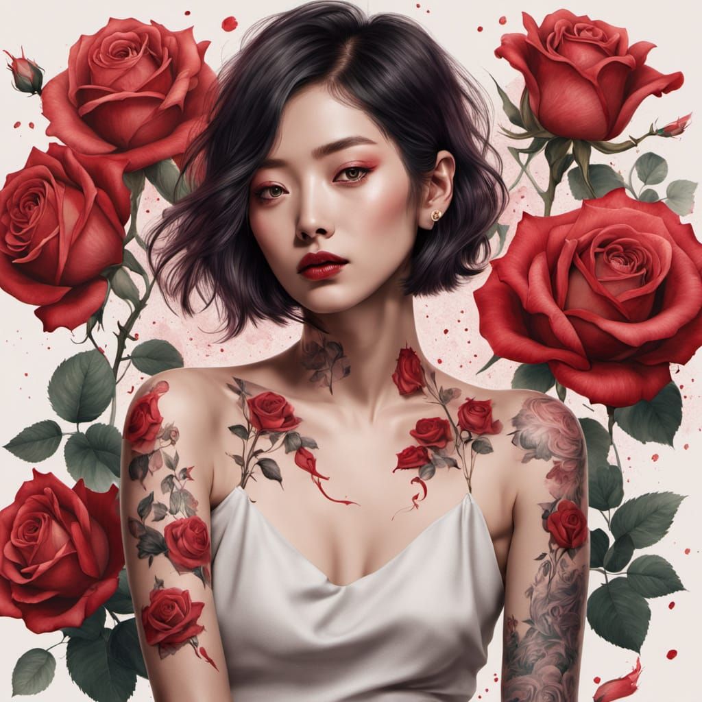 Ethereal Beauty in Vintage Rose Tattoos