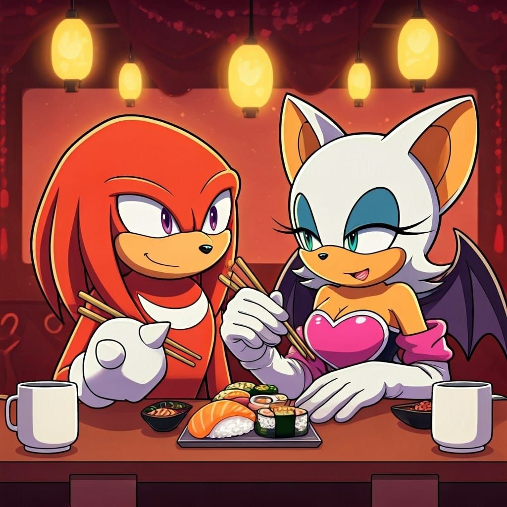 Sonic Heroes Enjoy Sushi on Valentine's Day