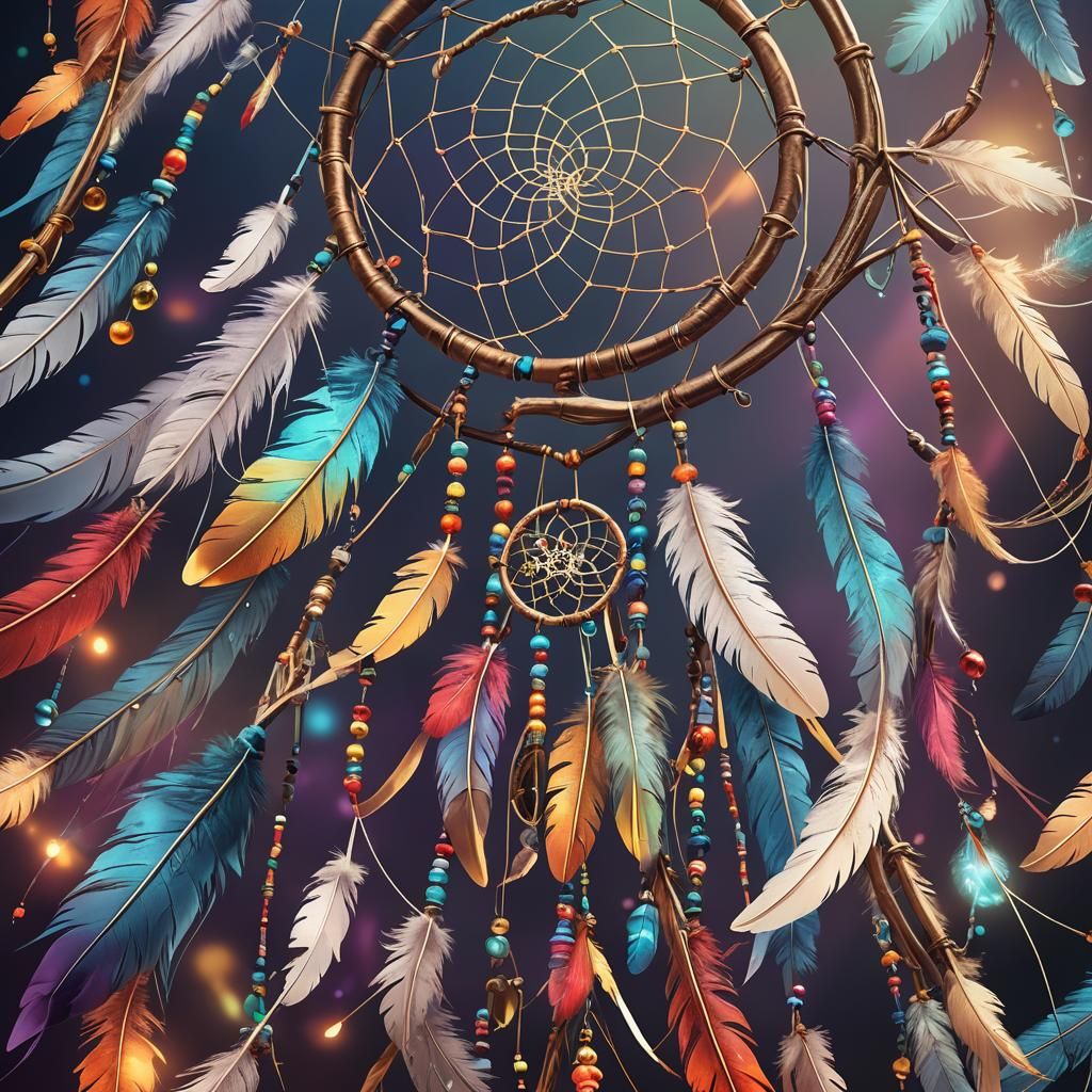 Dreamcatcher Bow and Arrow in Mystic Realism Style