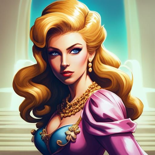 Princess Peach Poolside Fantasy Portrait