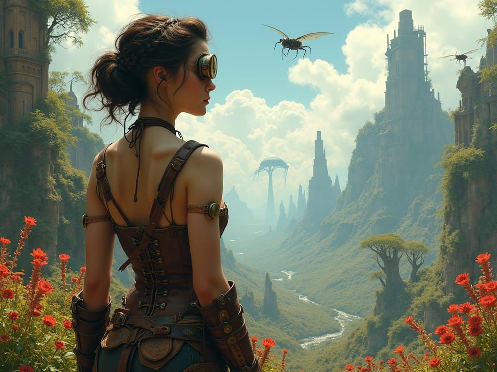 Steampunk Warrior Guarding Toxic Wasteland