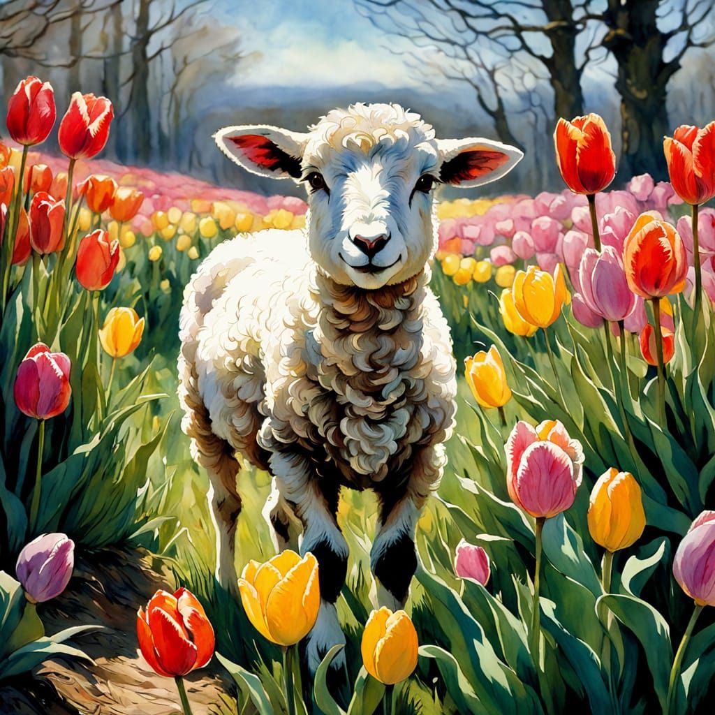 Easter in Vibrant Anime Watercolor