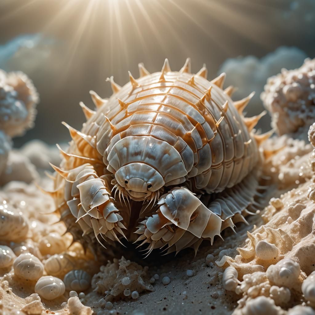 Angry Deep-Sea Isopod Emerges in Dreamy Seascapes