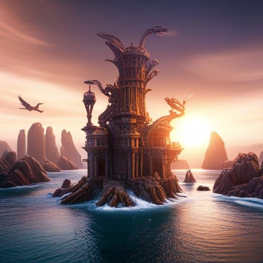 Collaborative Sculpture Creation: Detailed Matte Painting