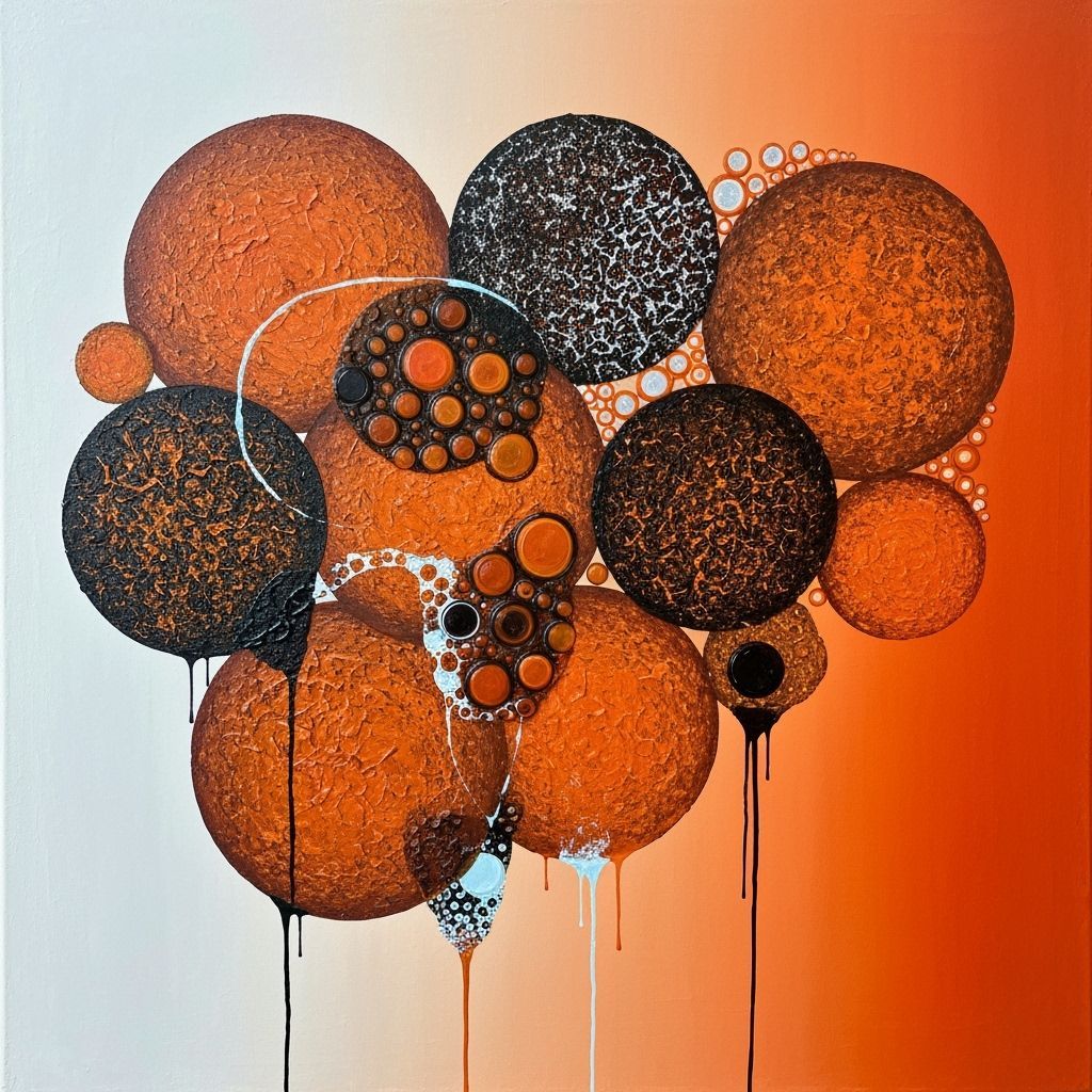 Abstract Expressionist Painting of Rounded Shapes