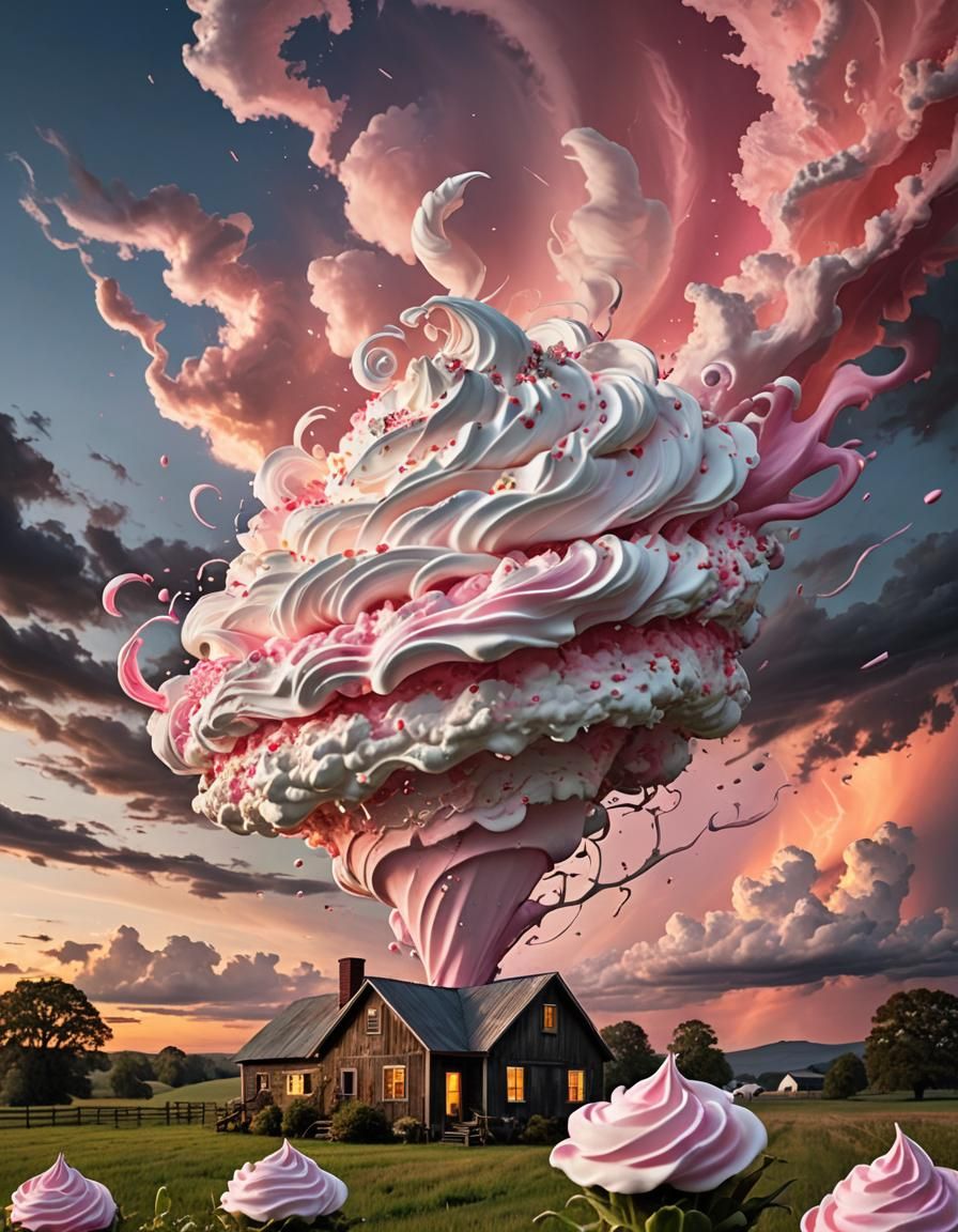 Whipped cream tornado