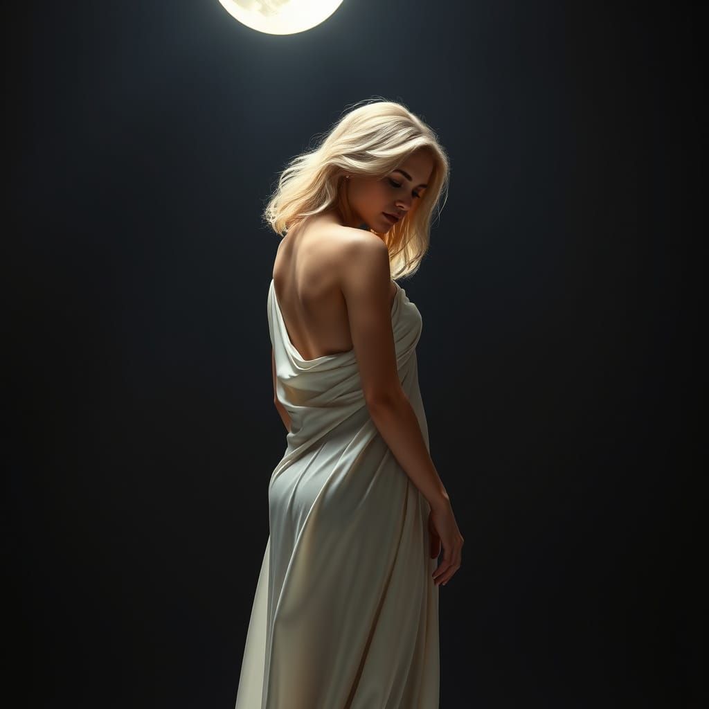 Ultra-Realistic Study of the Human Form in Soft Moonlight
