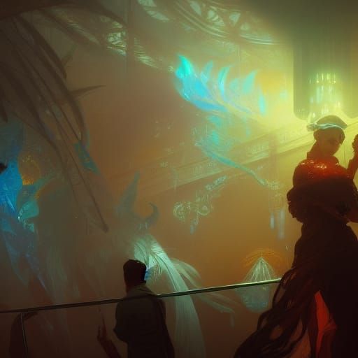 Love and Hate Concept Art in Art Nouveau Style