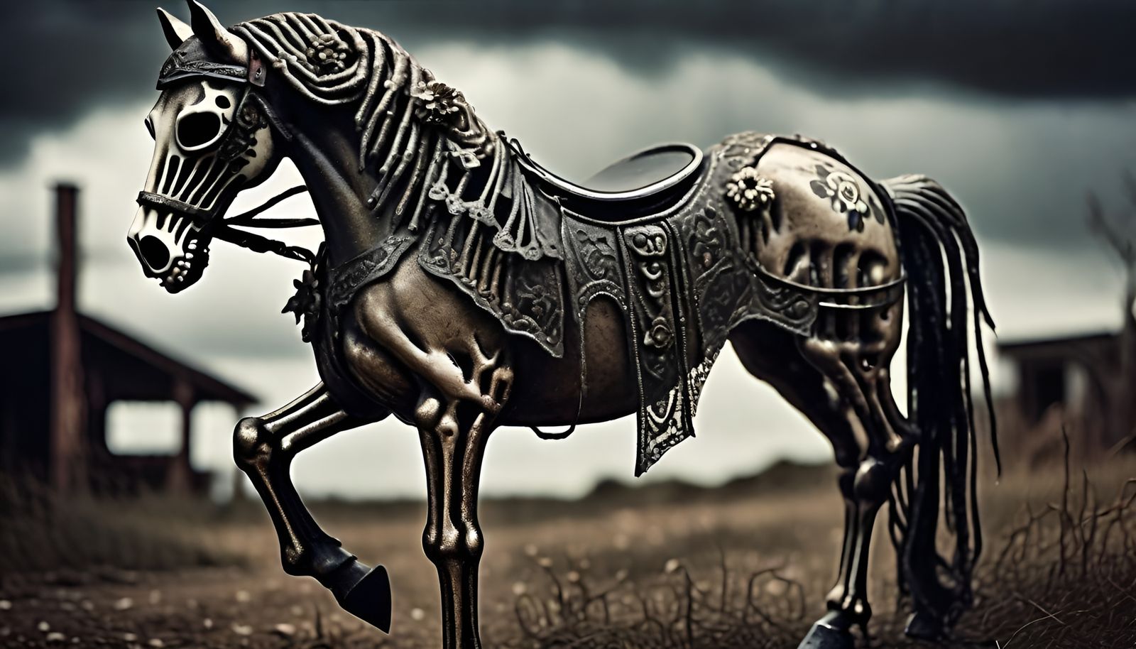 Day of the Dead themed Skeleton Horses