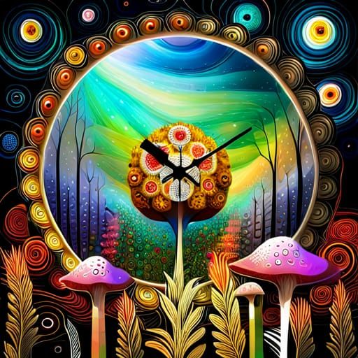 Surreal Flower Garden Digital Art With Abstract Elements