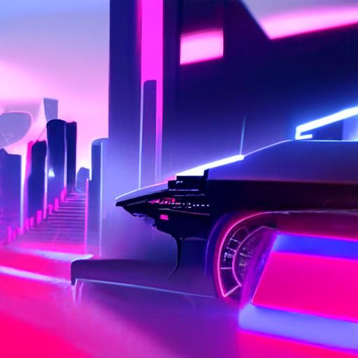 Neon Retro Synthwave Scene