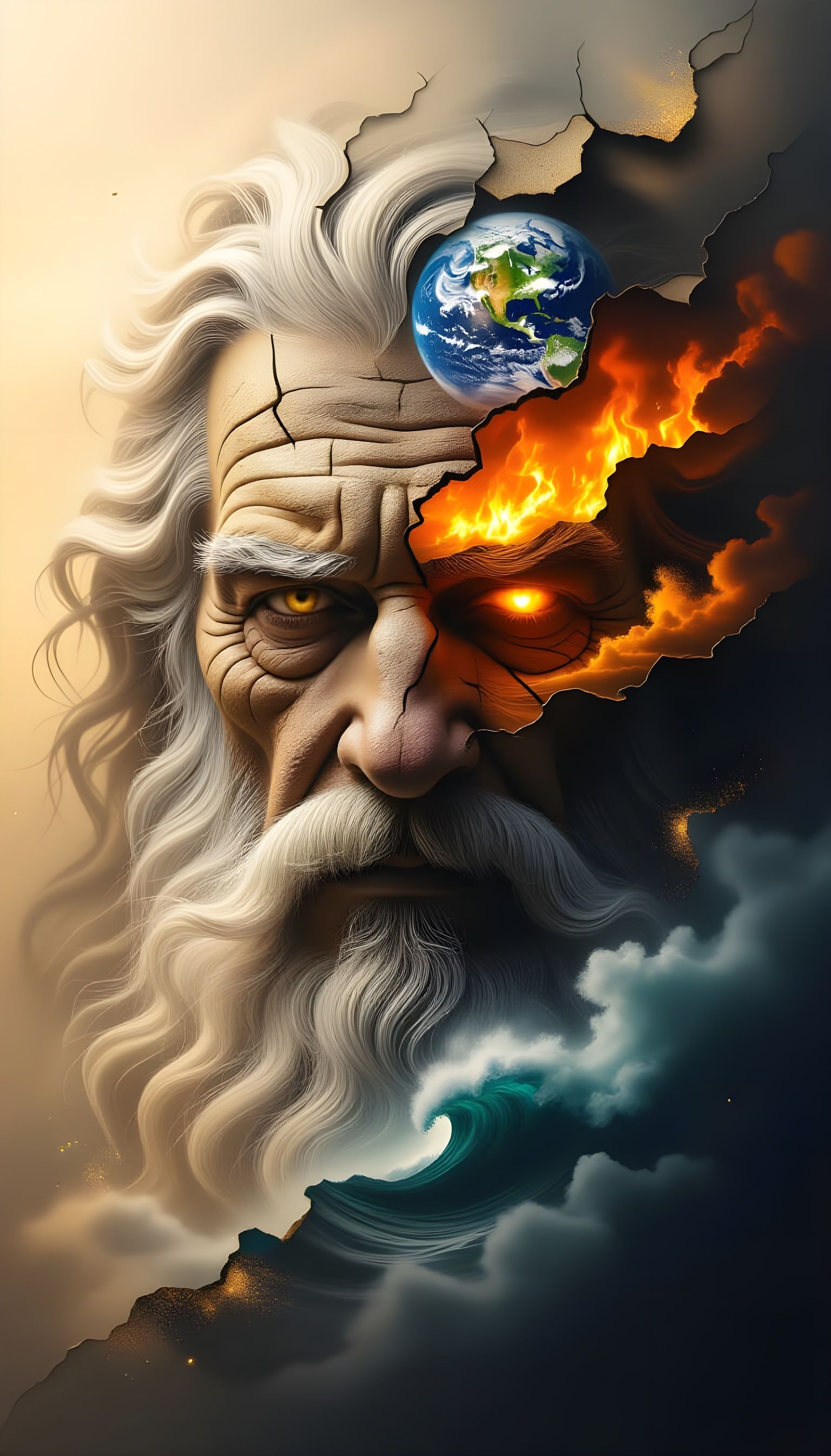 Ancient Wizard Formed from Elemental Earth Layers