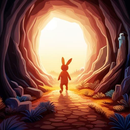 Hyperrealistic Resurrected Easter Bunny Emerges from Tomb