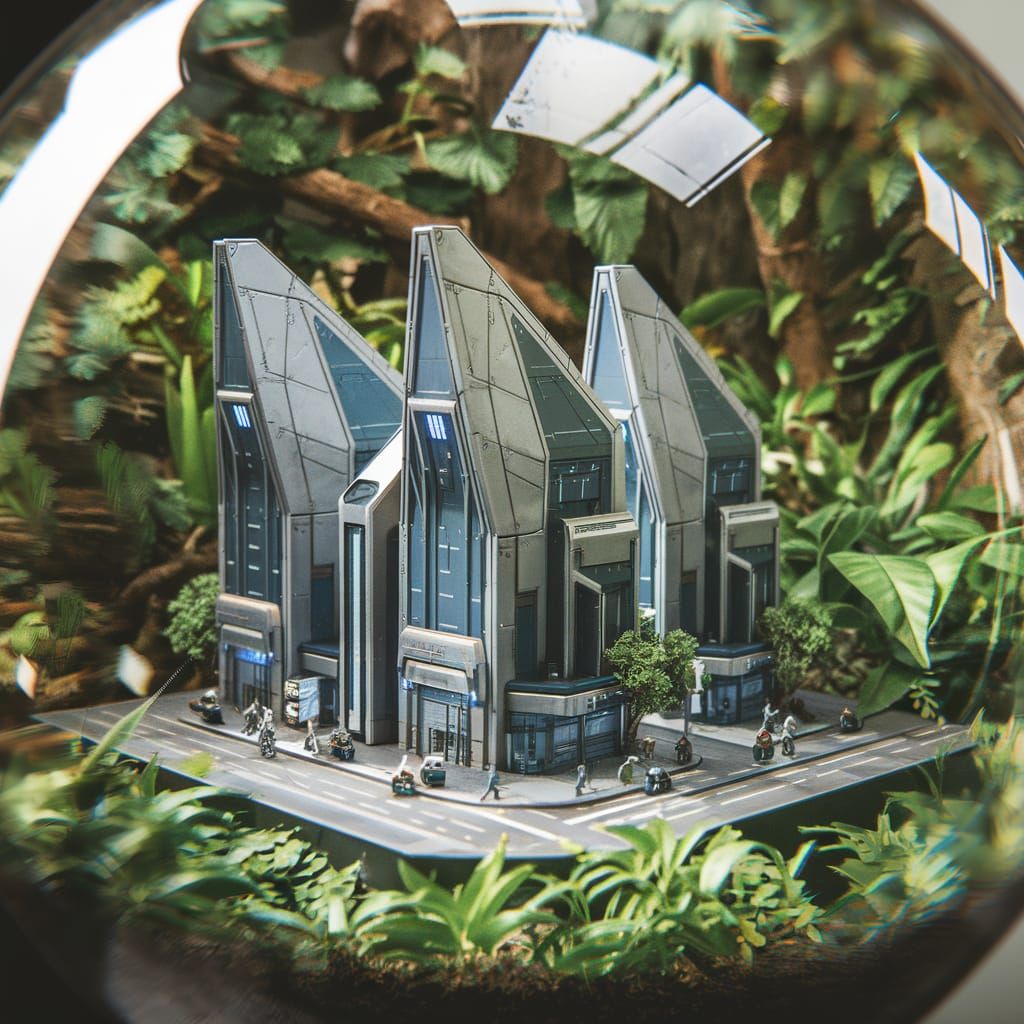Futuristic City in Terrarium: Photo Realistic Miniature
