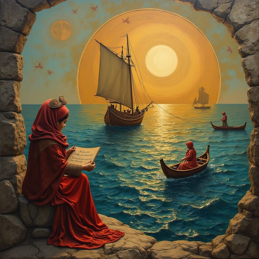 uma pintura estilo Klimt + jean-leon gerome + Rafaello e um artista escultor esculpindo um farol com as letras "BG" um p...