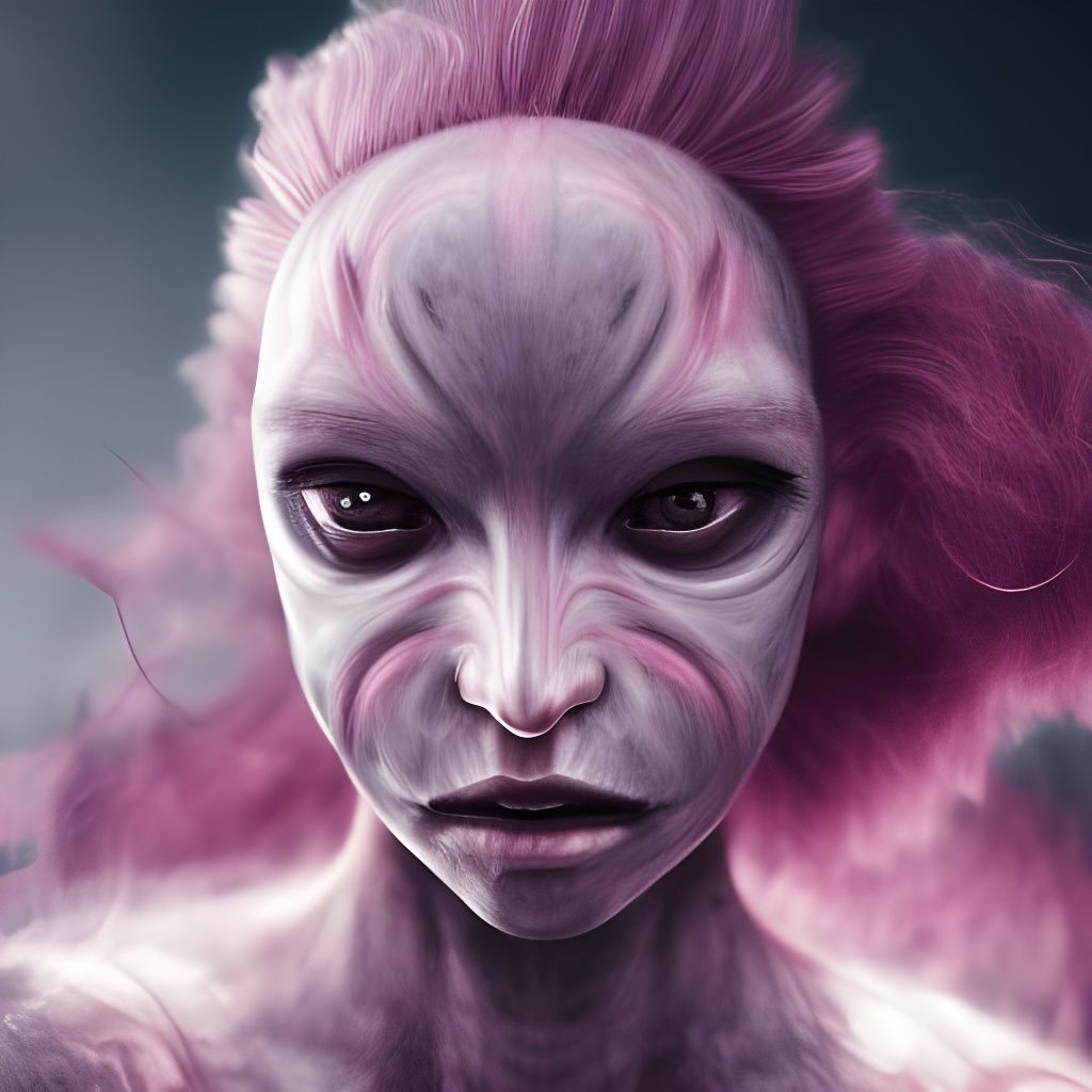 Ethereal Women with Dark Makeup in Mechanical Realism Style