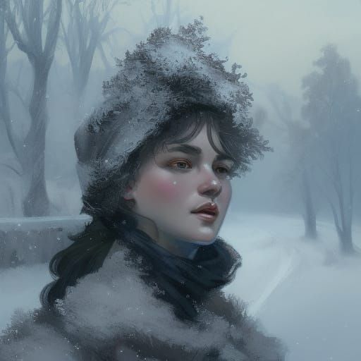 Winter Farm in Snow: Hyperdetailed Concept Art