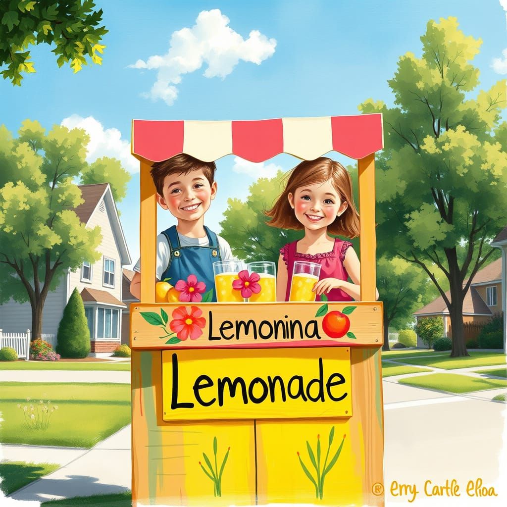 Children's Summer Lemonade Stand in Warm Americana Style