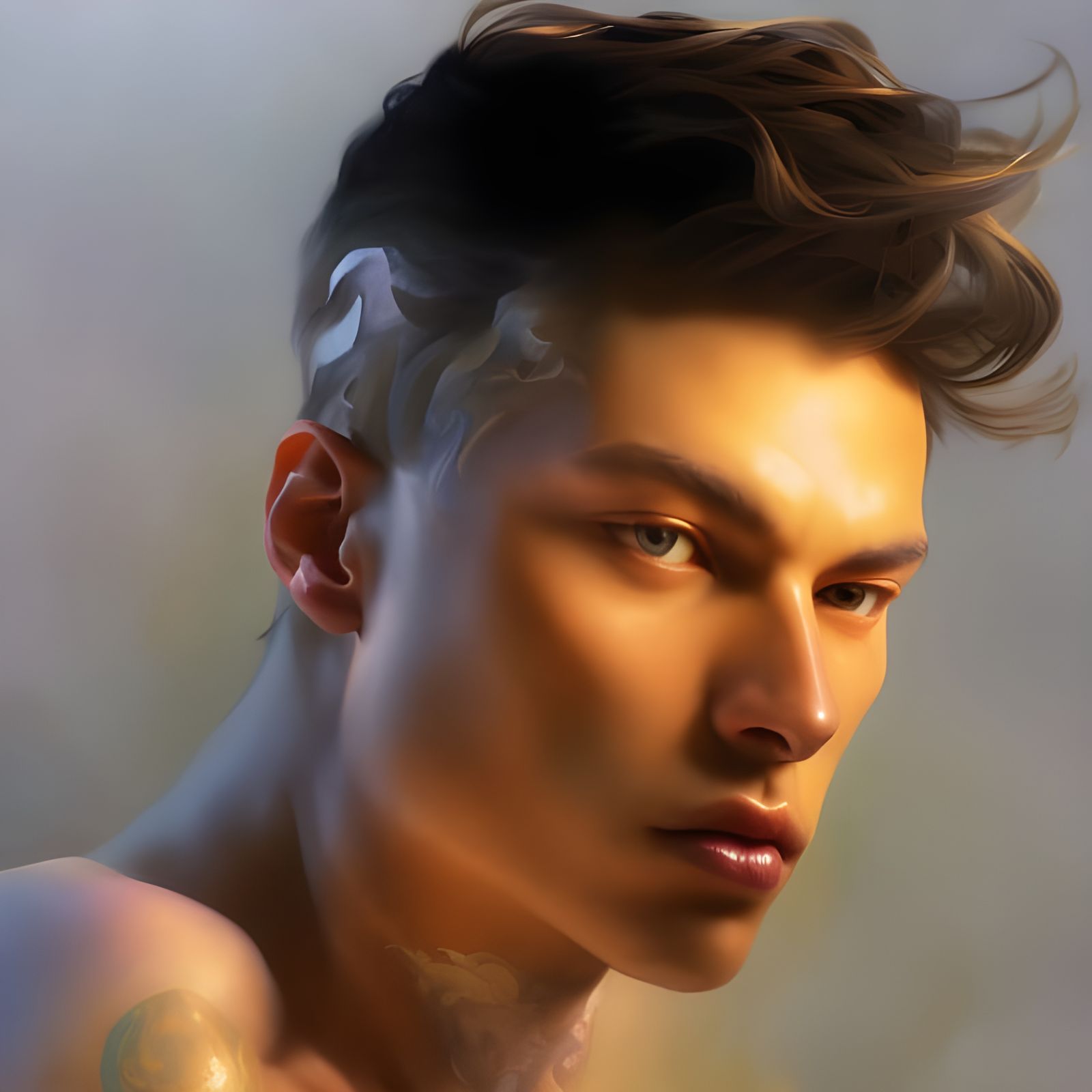 Angelic Super Male Model Portrait in 8k Resolution