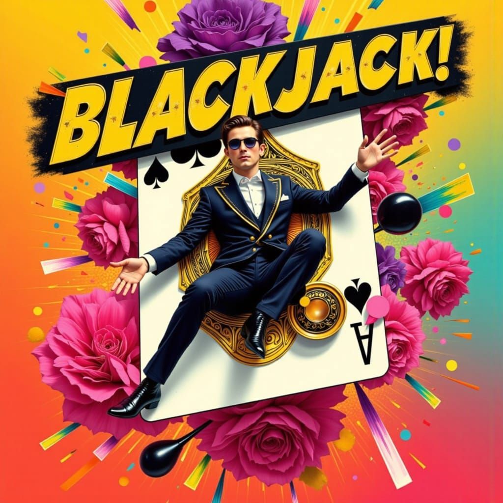 Vibrant Pop Art Blackjack Card in Triadic Colors