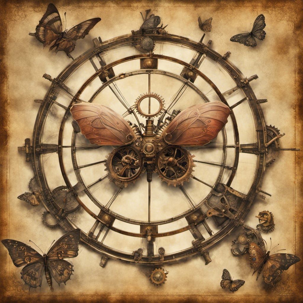 Steampunk Butterfly Engine: Epic Cinematic Digital Art