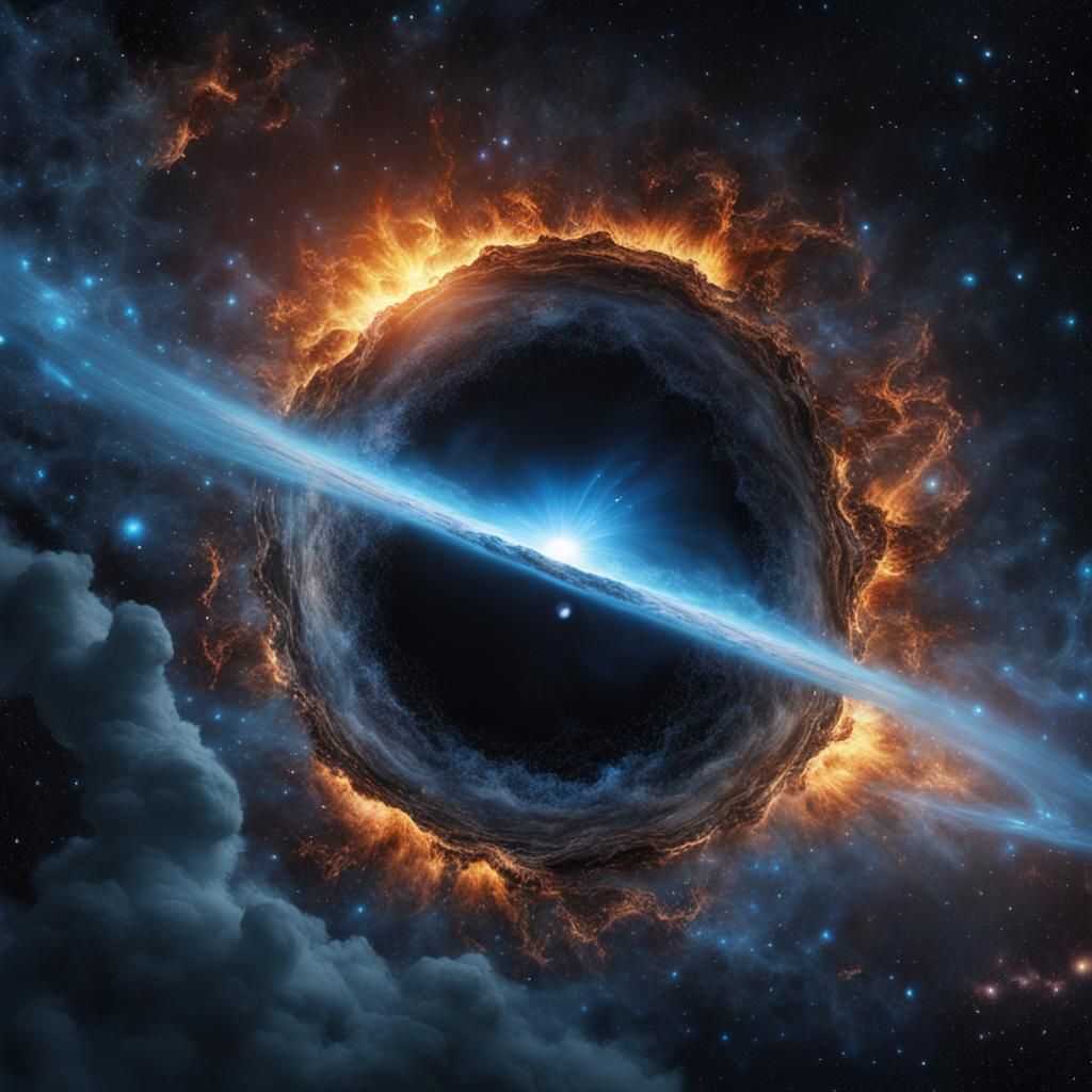 Black Hole Swallowing a Star: Digital Matte Painting