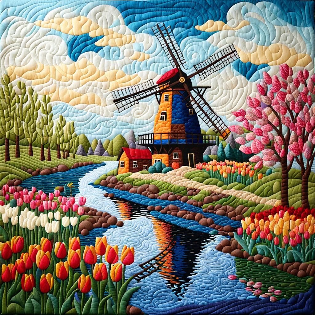 Quilted Spring Scene