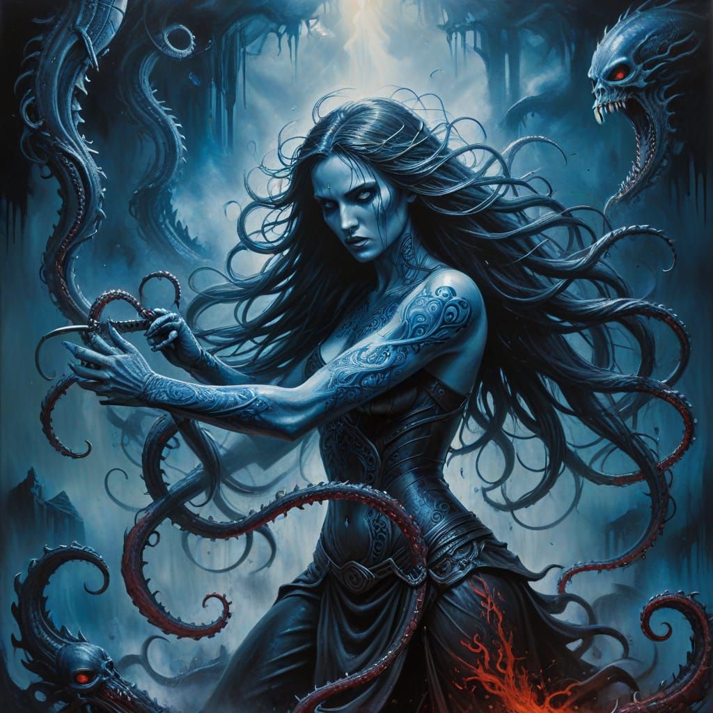 Celtic Woman Fights Eldritch Horror in Bloody Battle Paintin...