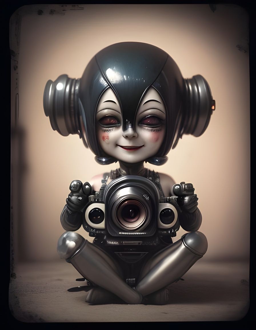 Chibi Alien in 1920s Biopunk Style