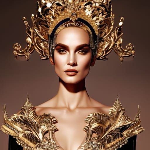 Givenchy Model in Hyperrealistic Splash Art Style