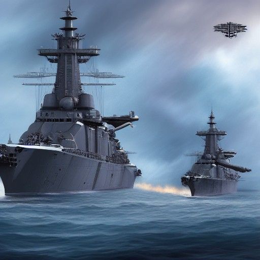 Battleship Squadron in Line Ahead Formation